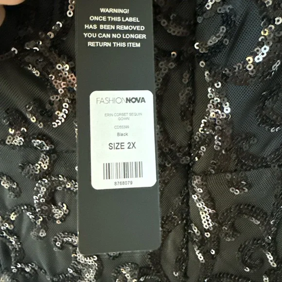 Fashion Nova Black Sequin Corset Gown - Picture 5 of 5